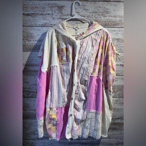 Patchwork Pink Button Up Shirt